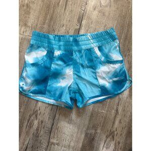 Lululemon Womens Aqua Blue Tie-Dye Running Shorts Size S